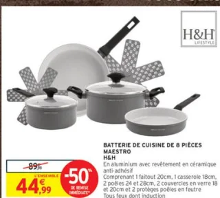 Batterie de cuisine de 8 pièces Maestro H&H