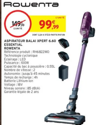 ASPIRATEUR BALAI XPERT 6.60 ESSENTIAL ROWENTA