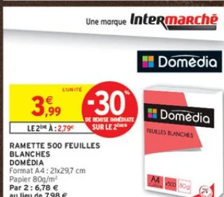 RAMETTE 500 FEUILLES BLANCHES DOMÉDIA