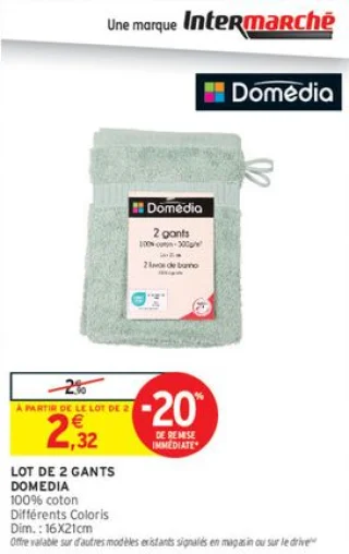 LOT DE 2 GANTS DOMEDIA