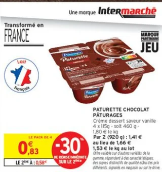 Crème dessert Paturette chocolat Pâturages