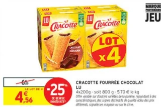 Cracotte fourrée chocolat LU