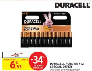 Piles Duracell Plus AA x12 Special Offer