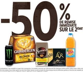 Sélection de boissons et cafés Grimbergen, Senseo, L'OR, Oasis, Monster