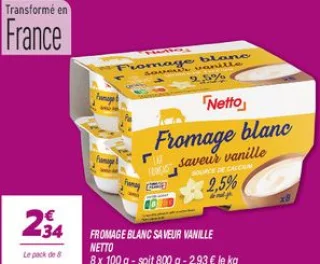 Fromage blanc saveur vanille 