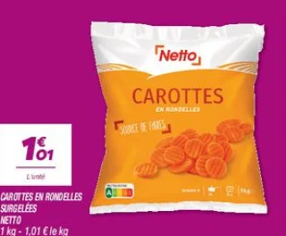 Carottes en rondelles surgelées 
