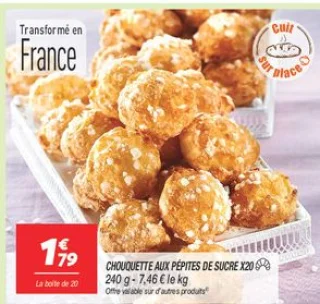 CHOUQUETTE AUX PÉPITES DE SUCRE X20