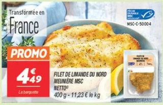 Filet de limande du nord meunière msc 