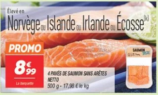 4 pavés de saumon sans arêtes 