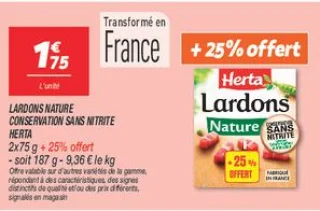 Lardons nature conservation sans nitrite 