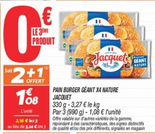 Pain burger géant x4 nature