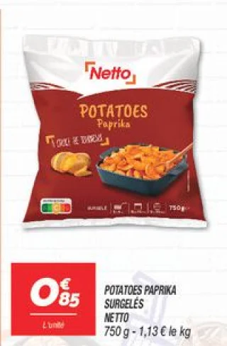 Potatoes paprika surgelés 