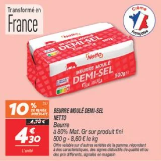 Beurre moulé  demi-sel