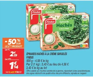 Épinards hachés à la crème surgelés