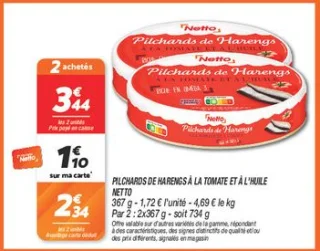Pilchards de harengs à la tomate et à l'huile