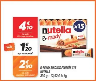 B-ready biscuits fourrés x15