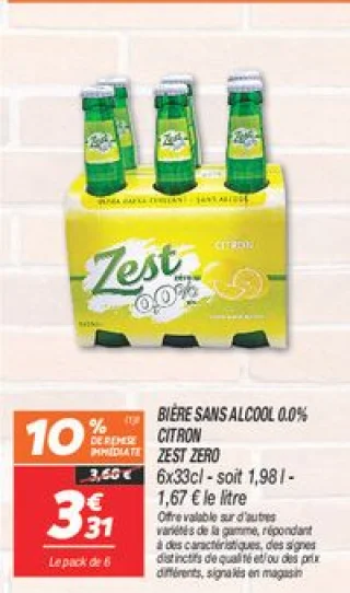 Bière sans alcool 0.0% citron