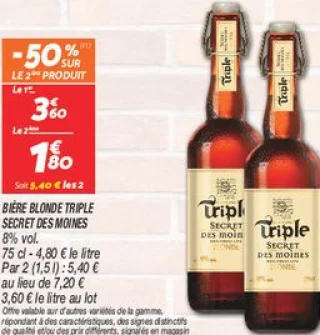 Bière blonde triple Secret des Moines