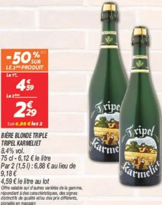 Bière blonde triple Tripel Karmeliet