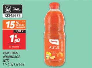Jus de fruits vitamines a.c.e
