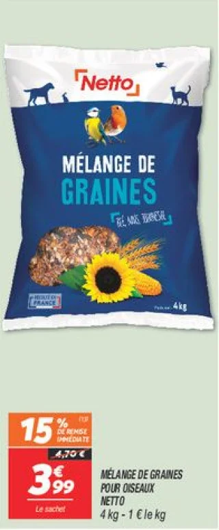 Mélange de graines pour oiseaux 
