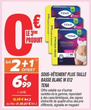 Sous-vêtement  plus taille basse blanc m x12