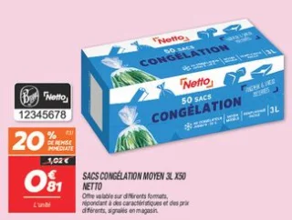 Sacs congélation moyen 3l x50 