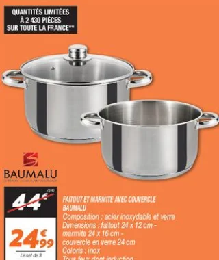 Faitout et Marmite avec couvercle Baumalu