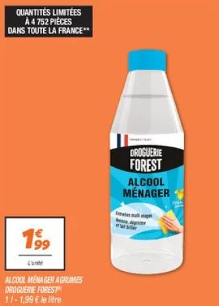 Alcool ménager agrumes Droguerie Forest