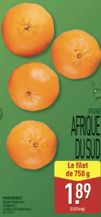 Mandarines Variété Nadorcott