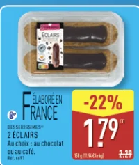 Dessersissimes 2 Éclairs au choix: au chocolat ou au café