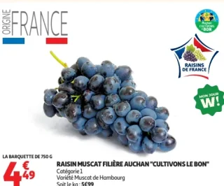 Raisin Muscat Filière Auchan "Cultivons le bon"