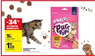 Sucettes pour chat BONKERS Poulet, Saumon ou Thon