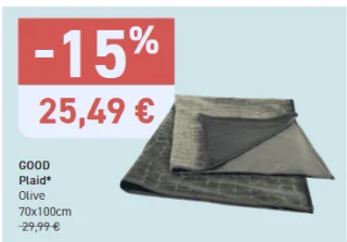 GOOD Plaid Olive 70x100cm