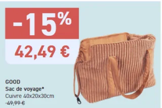 GOOD Sac de voyage Cuivre 40x20x30cm