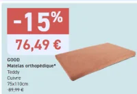 GOOD Matelas orthopédique Teddy Cuivre 75x110cm