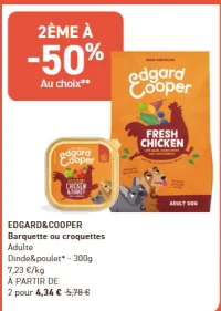 EDGARD&COOPER Barquette ou croquettes Adulte Dinde&poulet