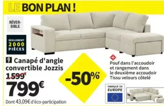 Canapé d'angle convertible Jozzis