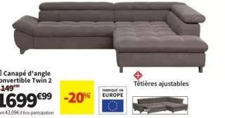 Canapé d'angle convertible Twin 2