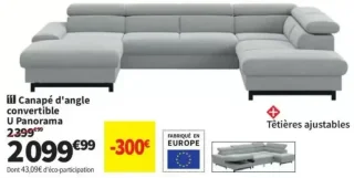 Canapé d'angle convertible U Panorama