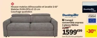 Canapé convertible express 3 places Méline