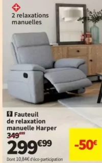 Fauteuil de relaxation manuelle Harper