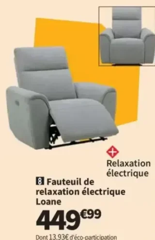Fauteuil de relaxation électrique Loane
