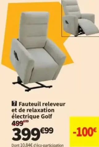 Fauteuil releveur et de relaxation électrique Golf