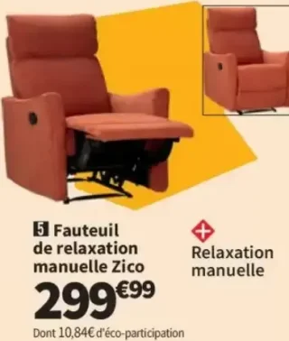 Fauteuil de relaxation manuelle Zico