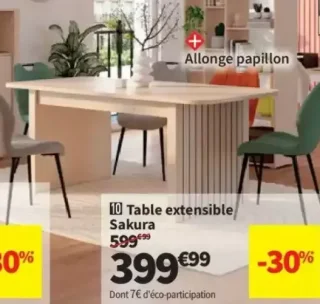 10 Table extensible Sakura