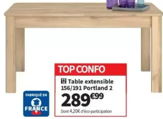 12 Table extensible 156/191 Portland 2