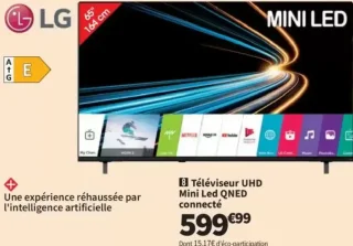 Téléviseur UHD Mini Led QNED connecté LG 65QNED72B6B