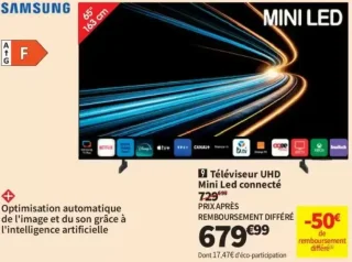Téléviseur UHD Mini Led connecté Samsung TU65M74HAUXXC