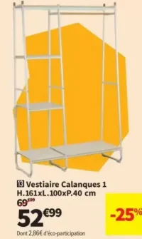 Vestiaire Calanques 1 H.161xL.100xP.40 cm